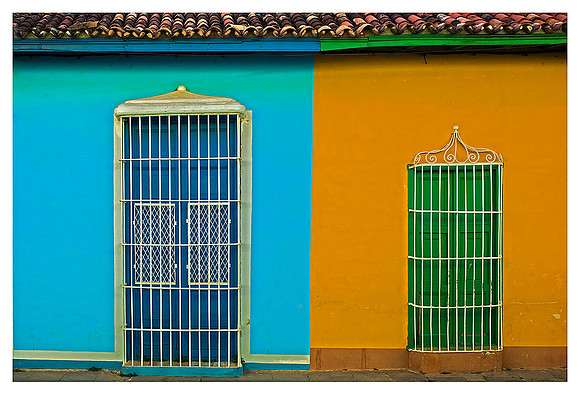 Blue and Green Doors